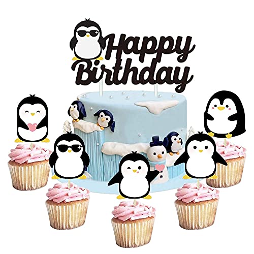 Gâteau anniversaire pingouin réussi avec ce grand lot de 25 décors
