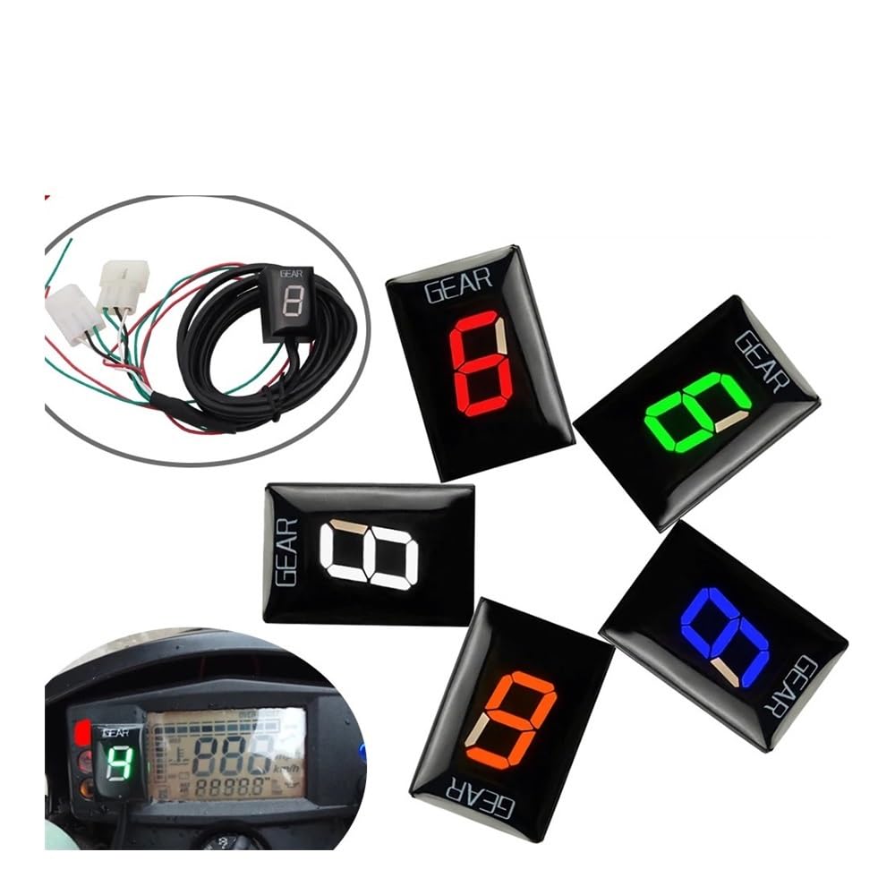 Indicador marcha digital motocicleta Indicador De Marcha De Motocicleta ECU 1-6 Nivel LED Pantalla De Velocidad Pantalla De Marcha Para Para Para Shiver 750 RSV4 Sin ABS RSV 4