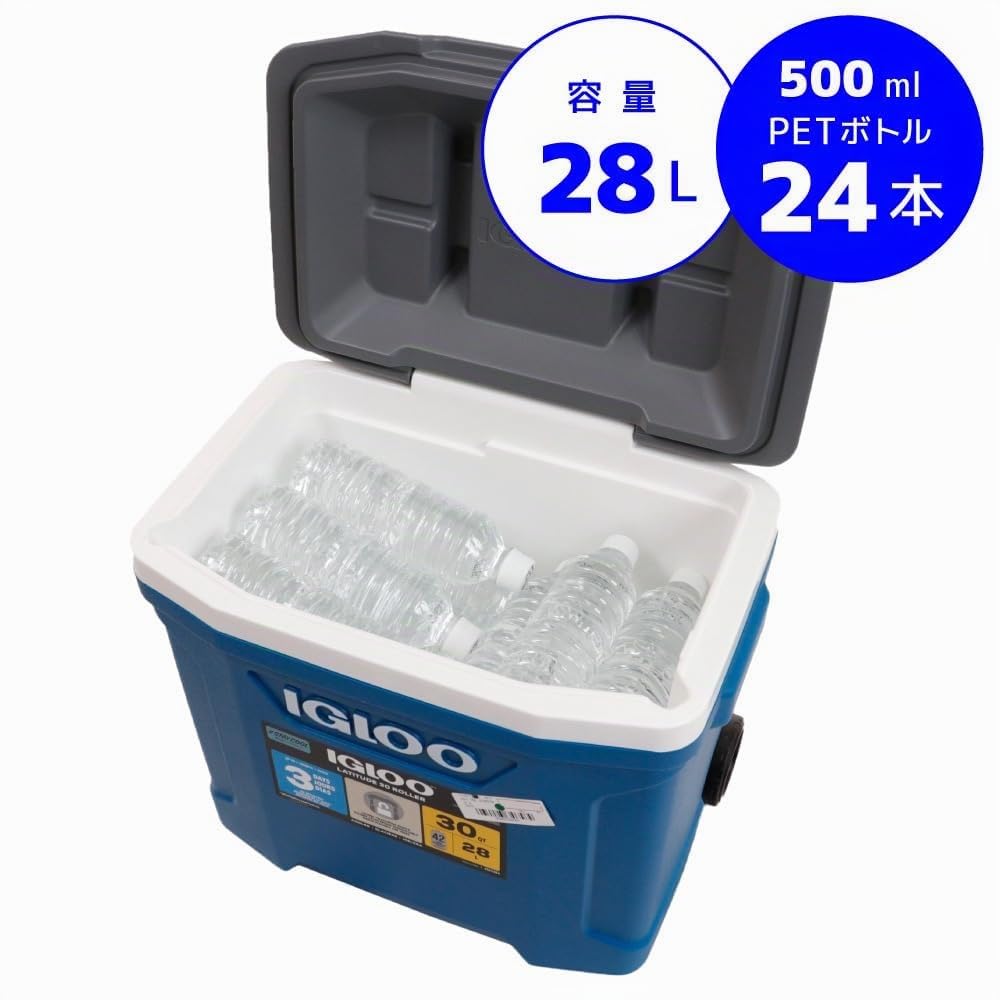 Igloo Latitude 30 Roller Nevera portátil con Ruedas, Outdoor, Azul, 28 litros
