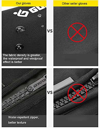 Andyshi Gloves Men Women Winter Outdoor Sports Anti-Slip Windproof Waterproof Touch Screen Cycling Riding Skiing Running Driving Thicken Warm Fleece Lined Elastic Zipper Glove (Black2, Large) #TOP7