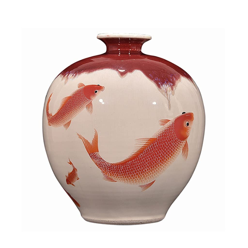 Porcelain Kiln Changed Langhong Antique Cracked Vase Flower Arrangement Chinese Style Living Room Home Furnishings