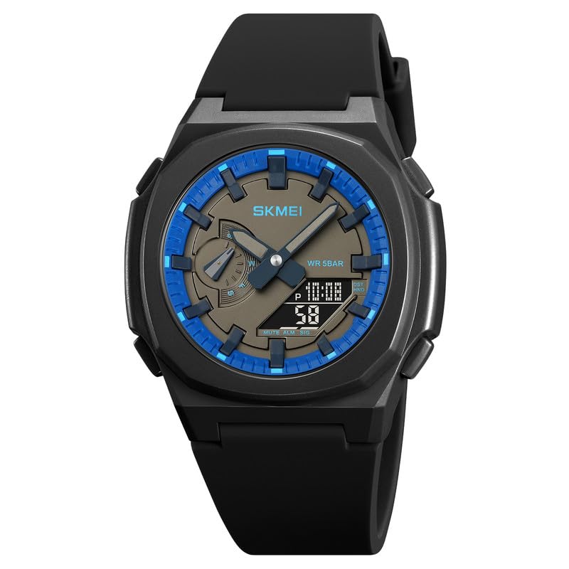 SKMEI Silicone Analog Digital Retro Men Watch Relojes-Hombr Al Por Mayor Dual Time Display On Wrist - 2091, Black Dial, Black Band (B0CDQMMP8V) Amazon Price History, Amazon Price Tracker