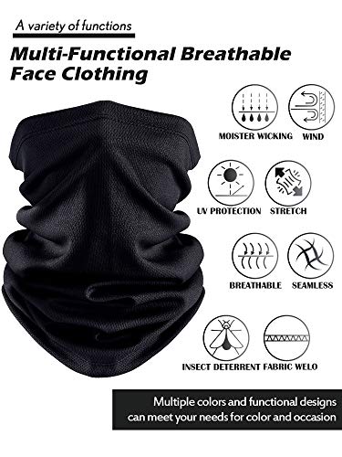 Satinior 8 Pieces Colorful Face Coverings Face Gaiters Neck Gaiter Headwear For Outdoor Cycling Fishing (Black, Grey, Blue, White, Khaki, Dark Grey, Navy Blue, Army Green) #TOP1