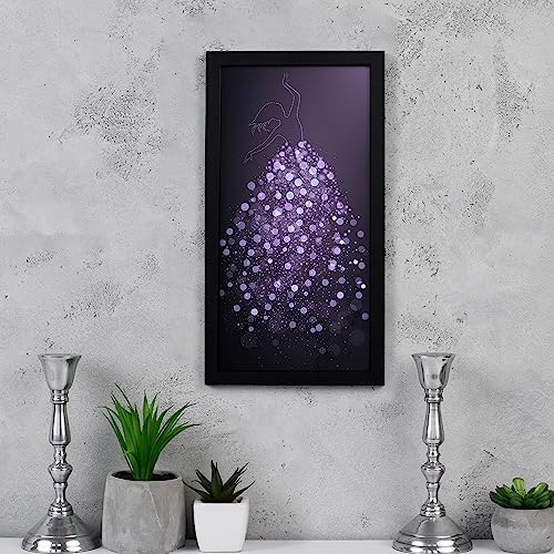 Image of Ritwika's Purple Color Abstract Wall Art of Outline Girl Shape Paintng With Frame |Perfect For Gift, Home and Office Decor | Size 7.5 x 13.5 Inch, Set of 1