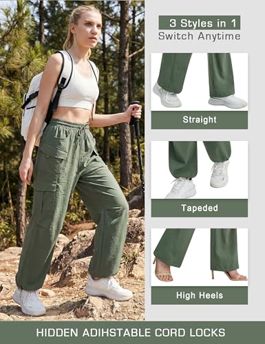 Image of Women's Cargo Pants 28 inch /30 inch Lightweight Quick Dry Casual Travel Pant Streetwear for Work Hiking Outdoor with 8 Pockets