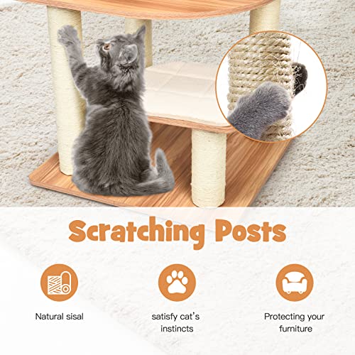 Árbol para Gatos Alto de Madera con Rascadores y Plataformas miniatura 3