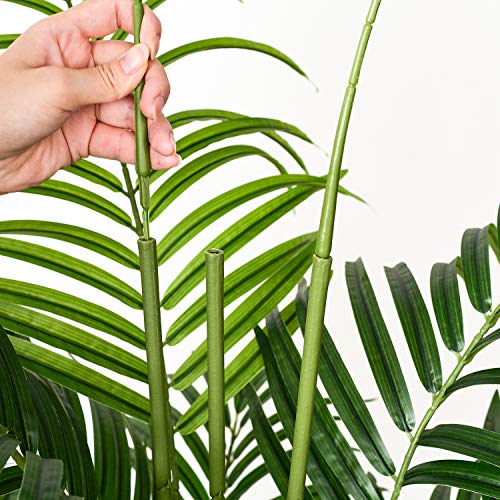 Artiflr 2Pack 5.5 Feet Artificial Areca Palm Plant Fake Palm Tree with 15 Detachable Trunks Faux Tropical Plant Tree for Indoor Outdoor Modern Decoration in Pot for Home Office Perfect Housewarming - Thumbnail 2