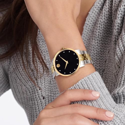 Image of Movado Museum Classic Analog Black Dial Men's Watch-607202