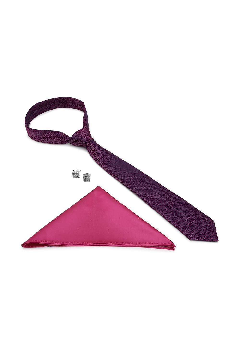 van heusen Men Purple Party Tie Pocket Square And Cufflink-picture-27