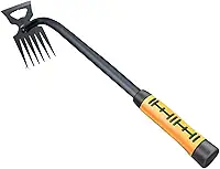 Ferramenta para Capinar, Enxada Manual de Jardim em aço Manganês, Ancinho Multiuso para Daninhas, Ferramenta para Capinar, 6 Dente