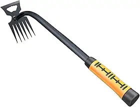 Ferramenta para Capinar, Enxada Manual de Jardim em aço Manganês, Ancinho Multiuso para Daninhas, Ferramenta para Capinar, 6 Dente
