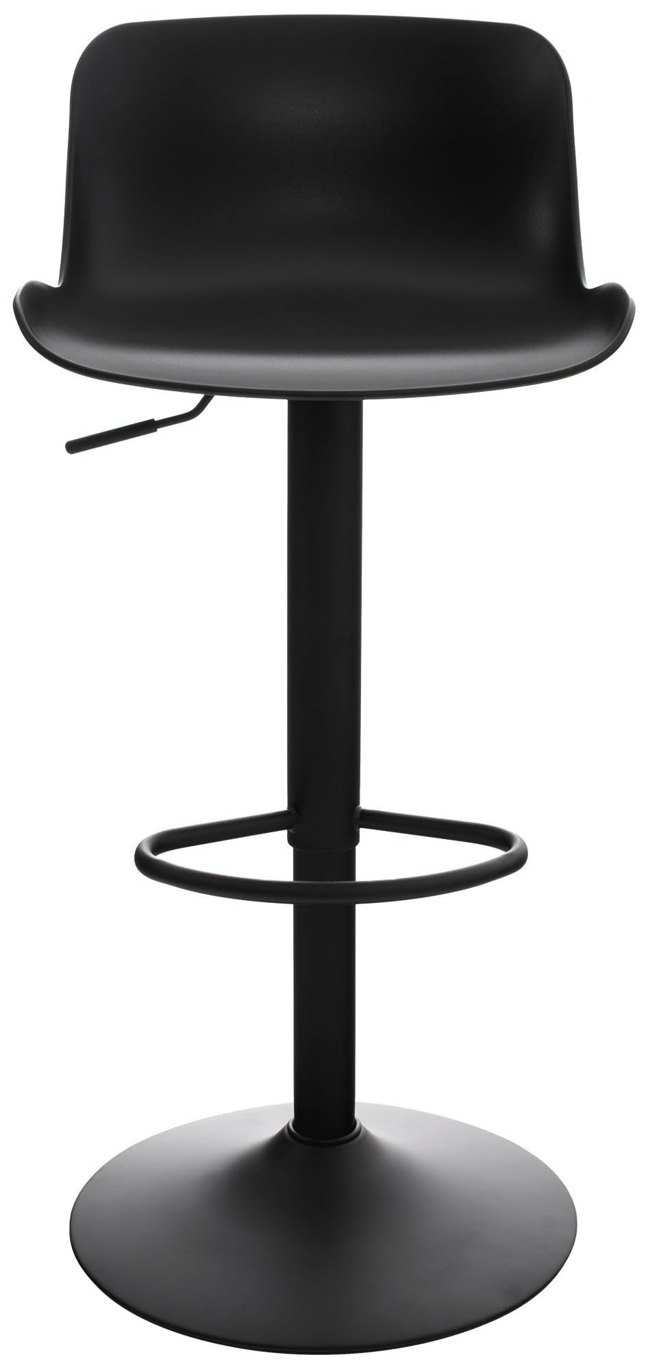 CLP Tabouret De Bar Almada en Plastique I Chaise De Bar Réglable en Hauteur I Support en Métal en Forme Trompette avec Protection De Sol | Couleur Noir