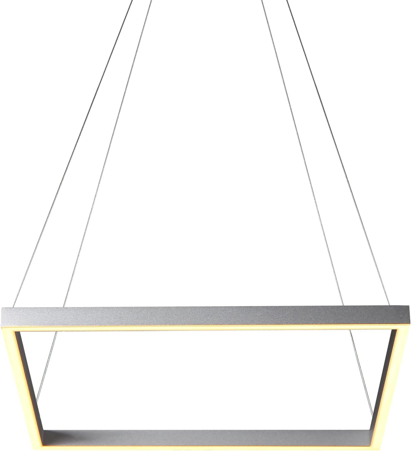 VONN VMC31620AL Atria 20" LED Chandelier, Adjustable Suspension Fixture, Modern Square Chandelier Lighting in Silver