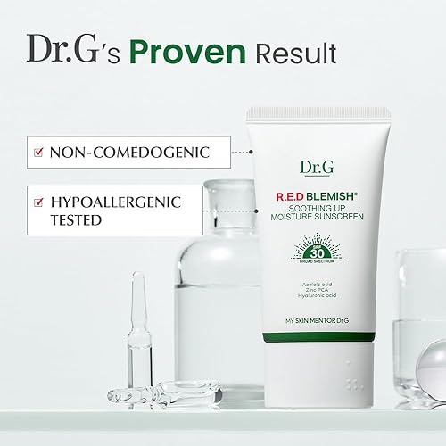 Miniatura 6 de Dr. G R.E.D. Blemish - Protector solar calmante de humedad - Protector solar coreano sin blanco - SPF de amplio espectro para pieles sensibles - No