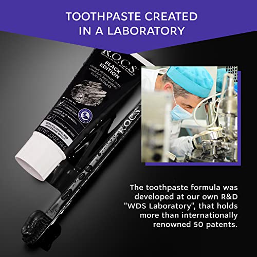 R.o.c.s. Toothpaste - Enamel Whitening Teeth Gum Protection - Non-Fluoride Oral Care For White Teeth, Healthy Gums (Black Edition, Pack Of 3) #TOP6