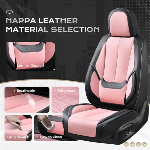 Image of Coverado Car Seat Covers, Front Covers for Cars, Car Seat Cover Front Seats, Automotive Seat Cover, Waterproof, Leather Car Seat Cushion, Universal Interior Seat Protectors for Most Cars