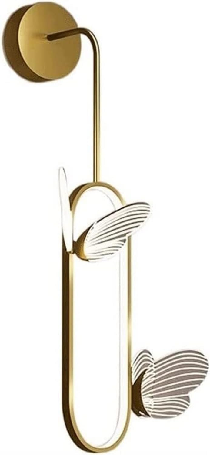 ASerZenith Wall Light Bedside Decor Lamp Gold Metal Wall Sconce Long Ring Wall Light Modern Led Corridor Lighting Wall Lamp,White Light