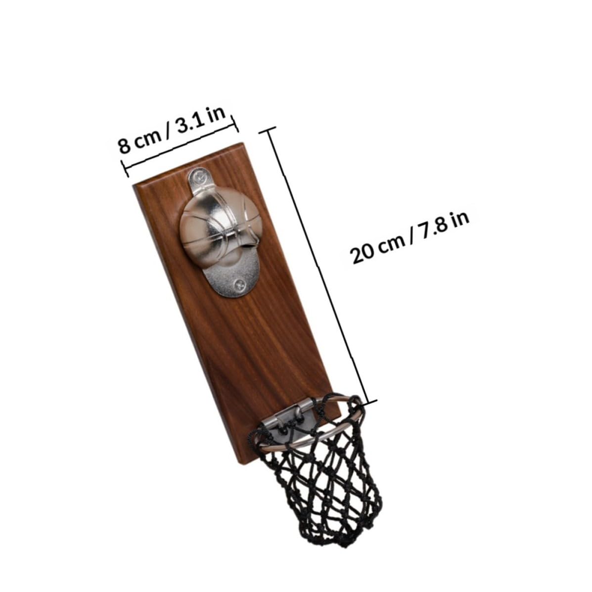 Garneck Abridor de Cerveja Magnético Acero Inoxidable y Madera, Color Café Abrebotellas de Baloncesto Fácil de Usar para Refrigerador para Botella de Cerveza y Botella Hogar y Camping