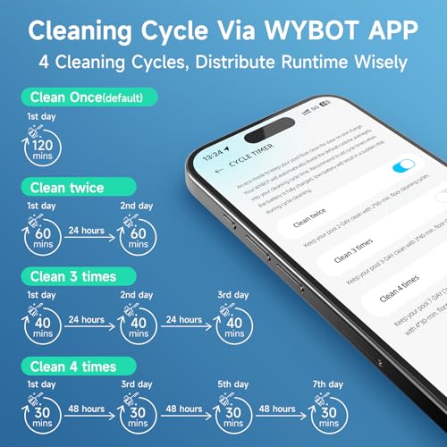 Image of WYBOT C1 Cordless Robotic Pool Vacuum for Inground Pools | 4-in-1 Wall & Waterline Cleaning Above Ground Pool Cleaner Up to 1,614sq.ft, 150mins Smart Navigation, App Support