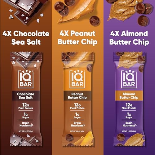 IQBAR Clean Plant Protein Bars - Chocolate Lovers Variety - 12 Count - Keto, Vegan, High Fiber, Gluten and Dairy Free, Low Sugar Snack - Brain and Body Nutrients for Focus, Energy, Meal Replacement - 2