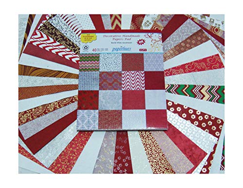 Paperhues Red-White Celebration Collection Papers For Scrapbooking 8.5X11" Pad, 40 Sheets. #TOP2