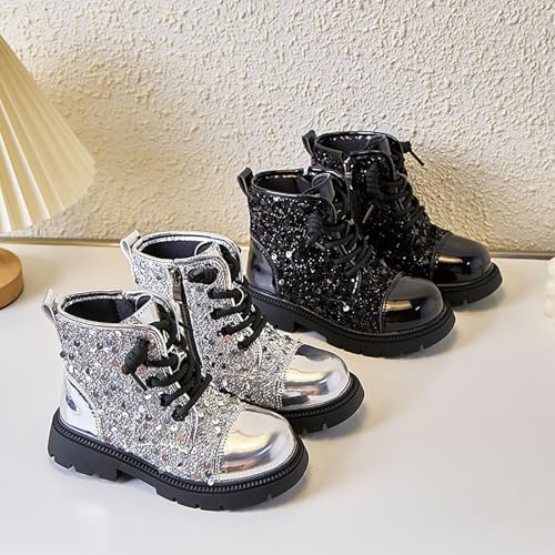 Girls Sequins Ankle Boots Kids Toddler Fashion Glitter Side Zipper Design Boots Party Performance Boots Casual Shoes3