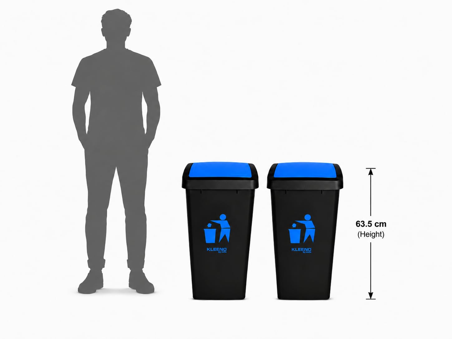 Cello 48L Swing Lid Dustbins - 2 Pack -7