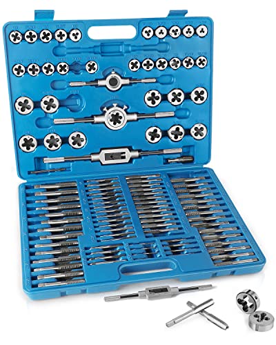 FAHKNS Conjunto métrico de rosca e matrizes Kit de rethreading M2-M18 para fazer roscas de parafuso