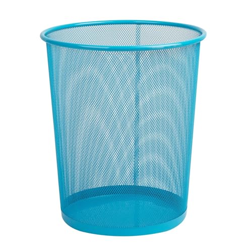 Sinoba Corbeille à papier, poubelle en fil de fer, hauteur 34 cm, 18 l (bleu)