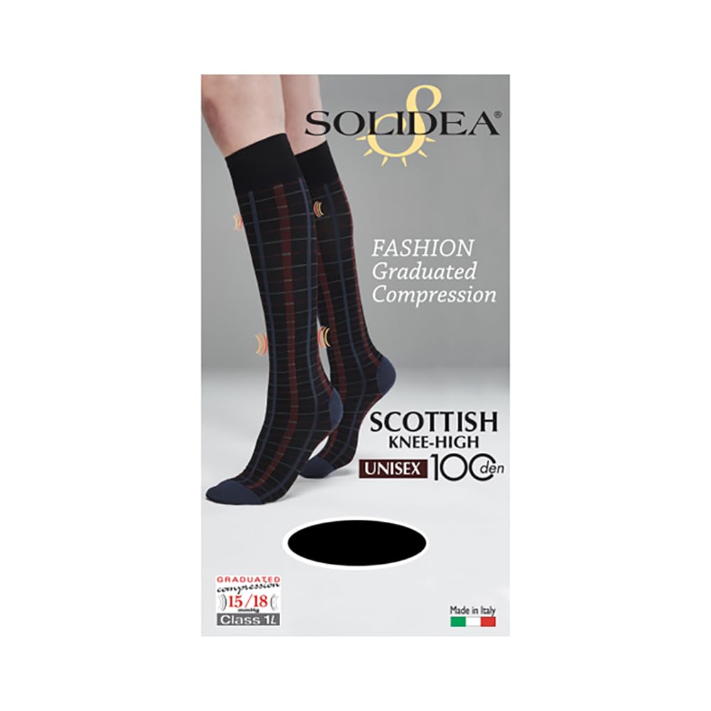 SOLIDEA SCOTTISH Knee-High 100 Den skarpety uciskowe unisex 15/18 mm Hg Art. 0566A0
