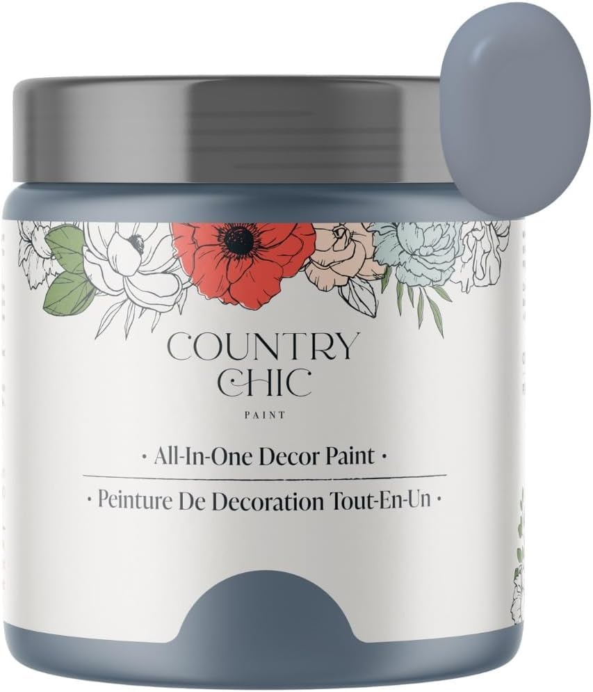 Country Chic All-in-One Chalk Paint for Furniture, Cabinets, Home Decor, Crafts, Eco-Friendly, Matte Finish, Built-In Primer &amp; Top Coat for Wood, Metal - Daydreamer (blue) Sample (4 oz)