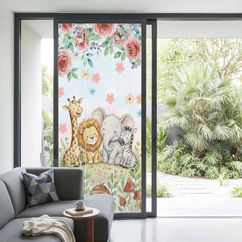 Película Privacidad para Ventana Floral Azul 35.4x78.7 cm miniatura 3