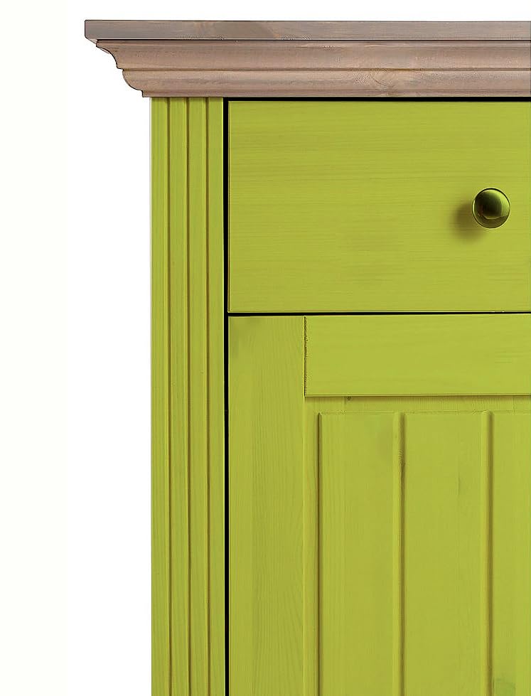 Image of APRODZ Solid Wood Alegre Sideboard Storage Cabinet for Living Room | Leafy Splendor