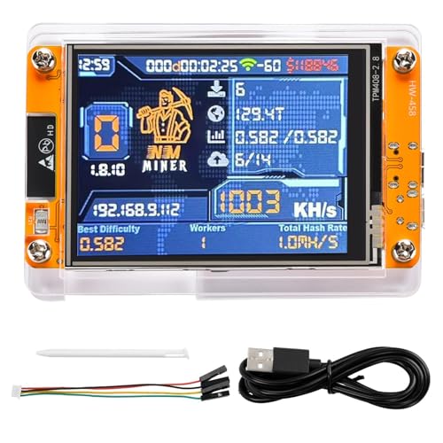 Bitcoin Miner V2.1 ESP-WROOM-32 ESP32 Development Board 2.8 inch Smart Display, Bitcoin Lottery Miner, BTC Solo Miner, Lottery Miner kit 1010H/s Crypto Solo Lottery Miner（Configuration Required）