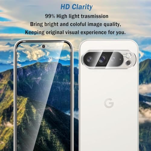 Image of Uyiton Tempered Glass Screen Protector for Google Pixel 9 Pro XL (6.8 inch) - Pack of 2 | 9H Hardness | HD Clear | Fingerprint Unlock Support | Scratch & Impact Resistant | Bubble-Free | Easy Installation