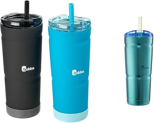 BUBBA BRANDS Envy S - Vasos de acero inoxidable aislados al vacío (24 onzas), paquete de 2 unidades Tutti Fruity & Regaliz y Island Teal