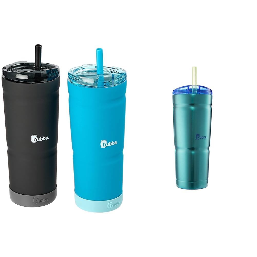 BubbaBRANDS Envy S Vacuum-Insulated Stainless Steel Tumblers (24oz) Bundle - 2 Pack Tutti Fruity & Licorice and Island Teal