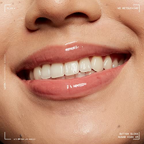 Nyx Professional Makeup Butter Gloss Brown Sugar, Non-Sticky Lip Gloss - Sugar High (Peachy Light Nude) #TOP7