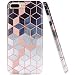 JAHOLAN Shiny Rose Gold Gradient Cubes Design Clear Bumper TPU Soft Rubber Silicone Cover Phone Case for iPhone 7 Plus/8 Plus/6 Plus/6S Plus - Brown