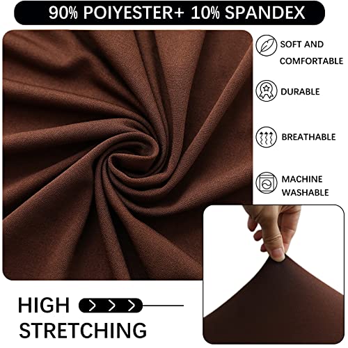 Image of Cocktail Table Covers - 2 Pack 24 inchx43 inch Fitted Highboy Table Cloth - Brown