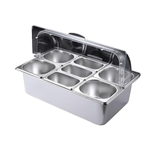 Aserzenith F Countertop Ood Serving Display Container, Stainless Steel Ood Serving Tray, Buffet Condiment Dispenser Display Rack Or Restaurant Hotel Kitchen,