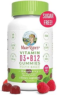 Vegan Vitamin D3+B12 Gummy (Sugar Free) Plant-Based by MaryRuth's | Made w/Organic Ingredients