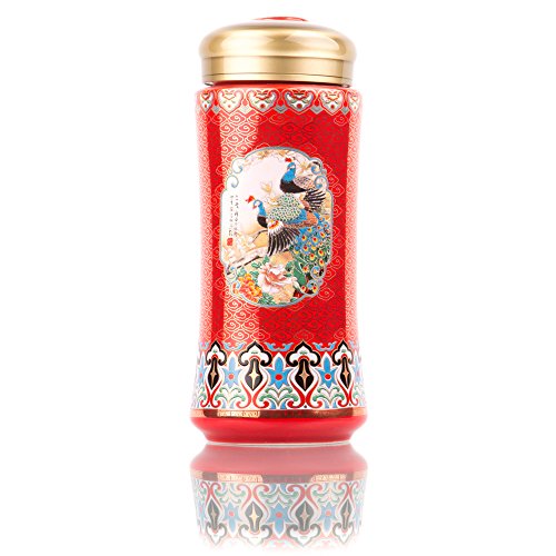 Chinese Thermal Travel Coffee Tumbler By Tea of Joy - Airtight Double Porcelain