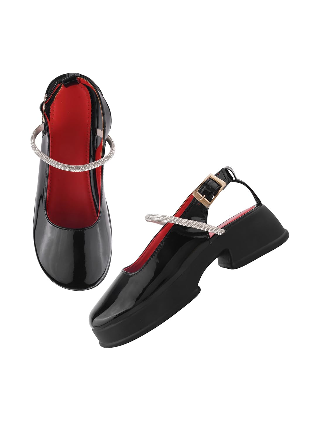 tryme Trending Alluring Stylish Block Heel Marry Jane Shoes Soft & Comfortable Bellies for Womens and Girls-picture-36