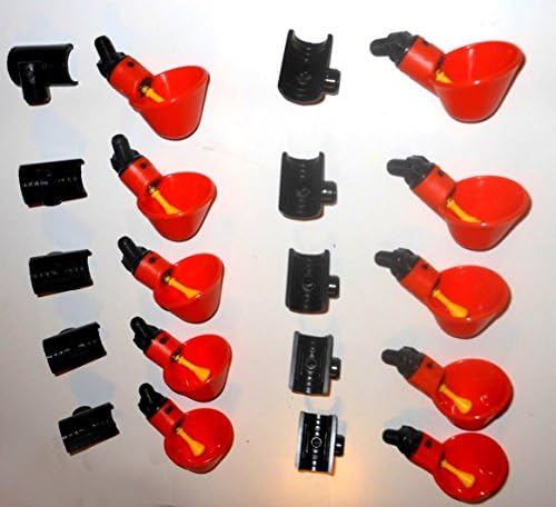 10 CHICKEN DRINKER CUPS W/ MOUNT Waterer Poultry Water automatic pressure