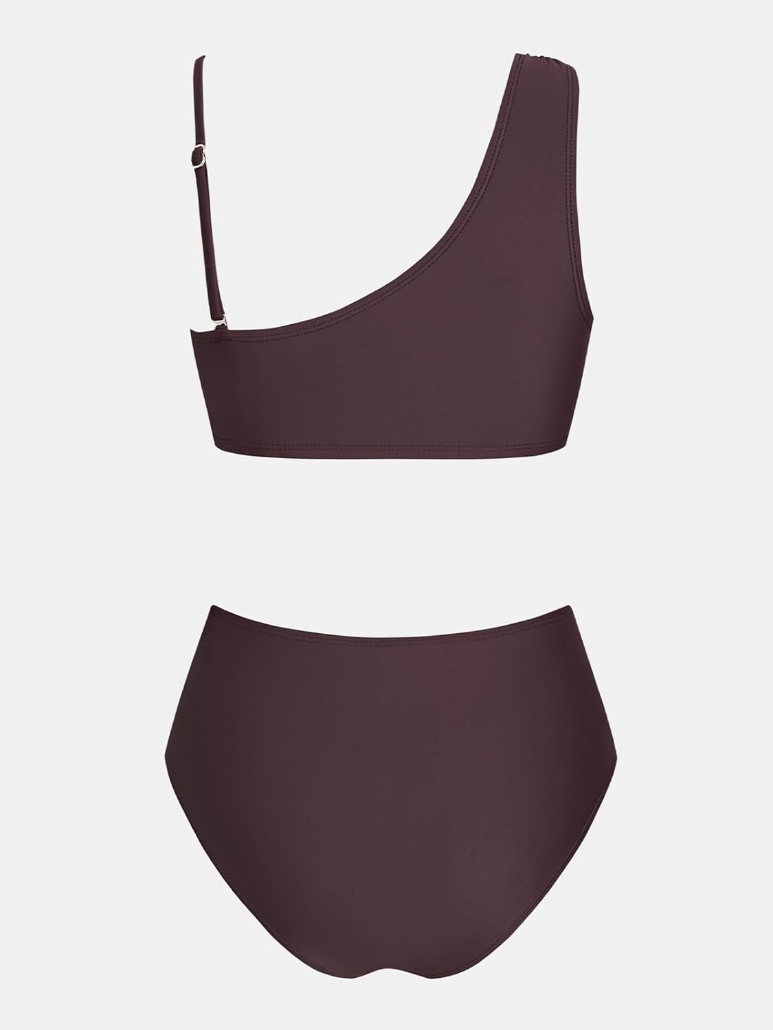 CUPSHE Women's Bikini Sets Two Piece Swimsuit High Waisted Drawstring Asymmetrical Neck Shirred Bathing Suits - Image 7