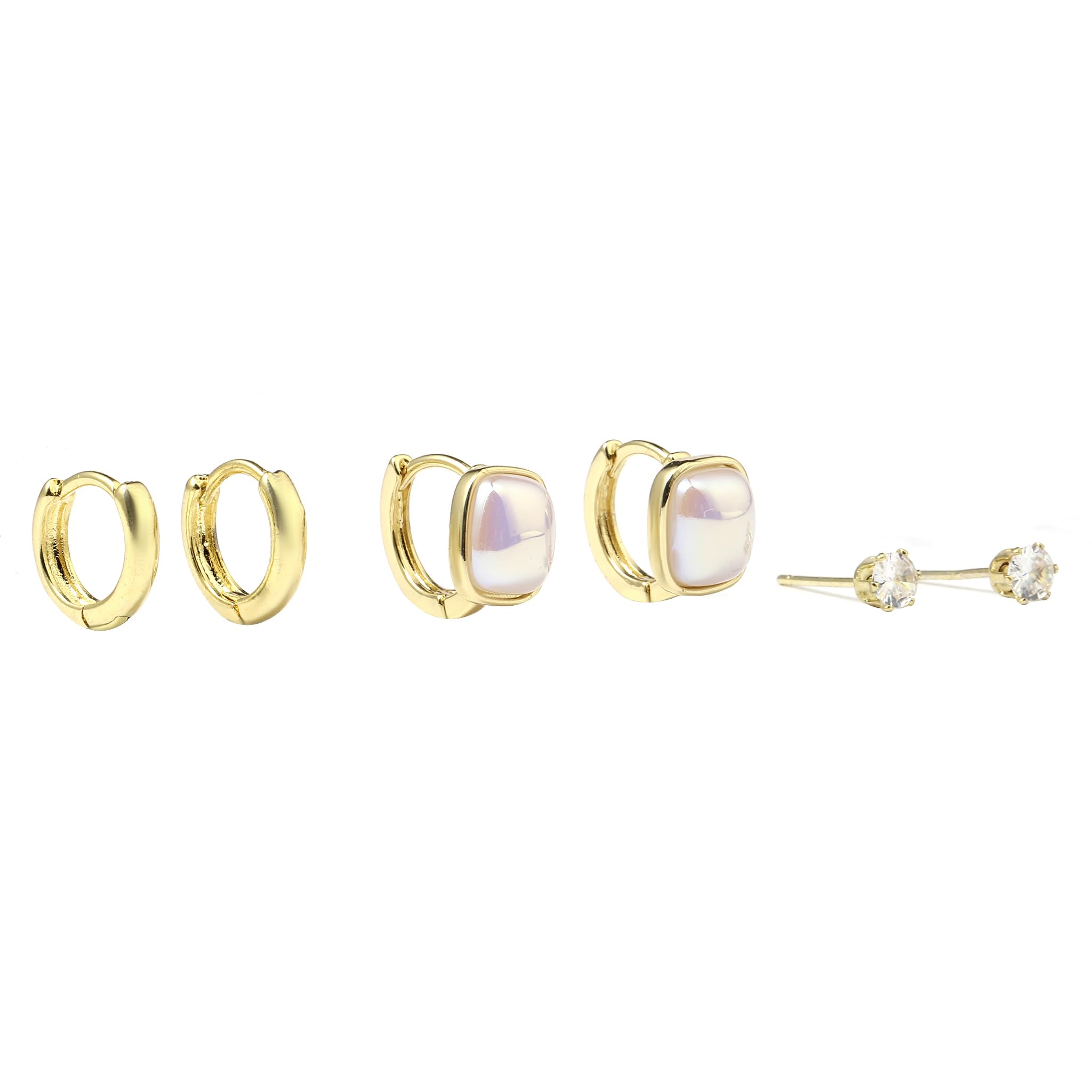 SALTY Set of 3 Keshi Pearl Earrings for Women & Girls | 14K Gold Plating | 3 Pairs Combo | Hoops | Ear Tops | Latest | Trendy | Fancy | Stylish | Aesthetic Jewellery | Accessories for Everyday Wear (B0DBVT2JLD) Amazon Price History, Amazon Price Tracker
