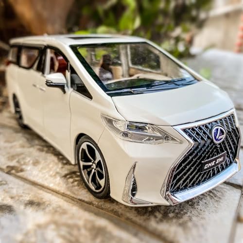 Image of Model Car 1 /24 Lexus LM300 Alloy Pull Back Metal Collectible Toy Car with Light and Sound Toy Vehicle Door Can be Opened-Black (White)