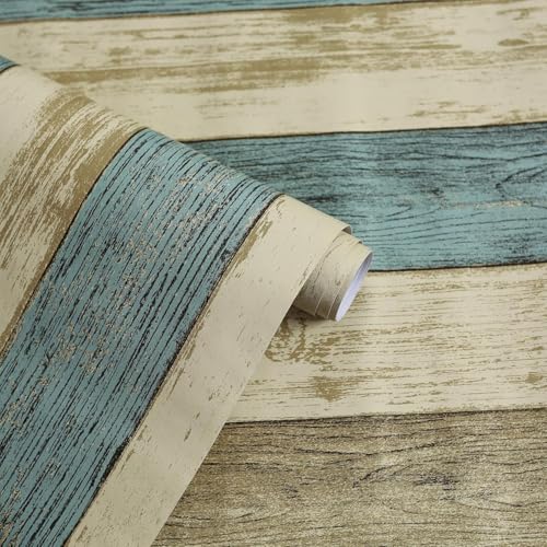 Image of Self-Adhesive Wallpaper Waterproof Old Furniture Vinyl Stickers Wooden Door Wardrobe Desktop PVC Wall Papers 45 X 304 CM- (Wooden Plank-2)