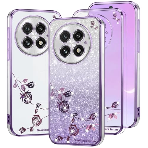 Coque OnePlus 13 antichoc fine contre les rayures avec paillettes roses
